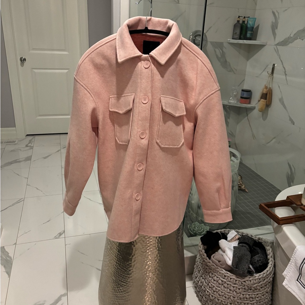 Bagatelle designer thick oversized shaket in blush demure pink size large
